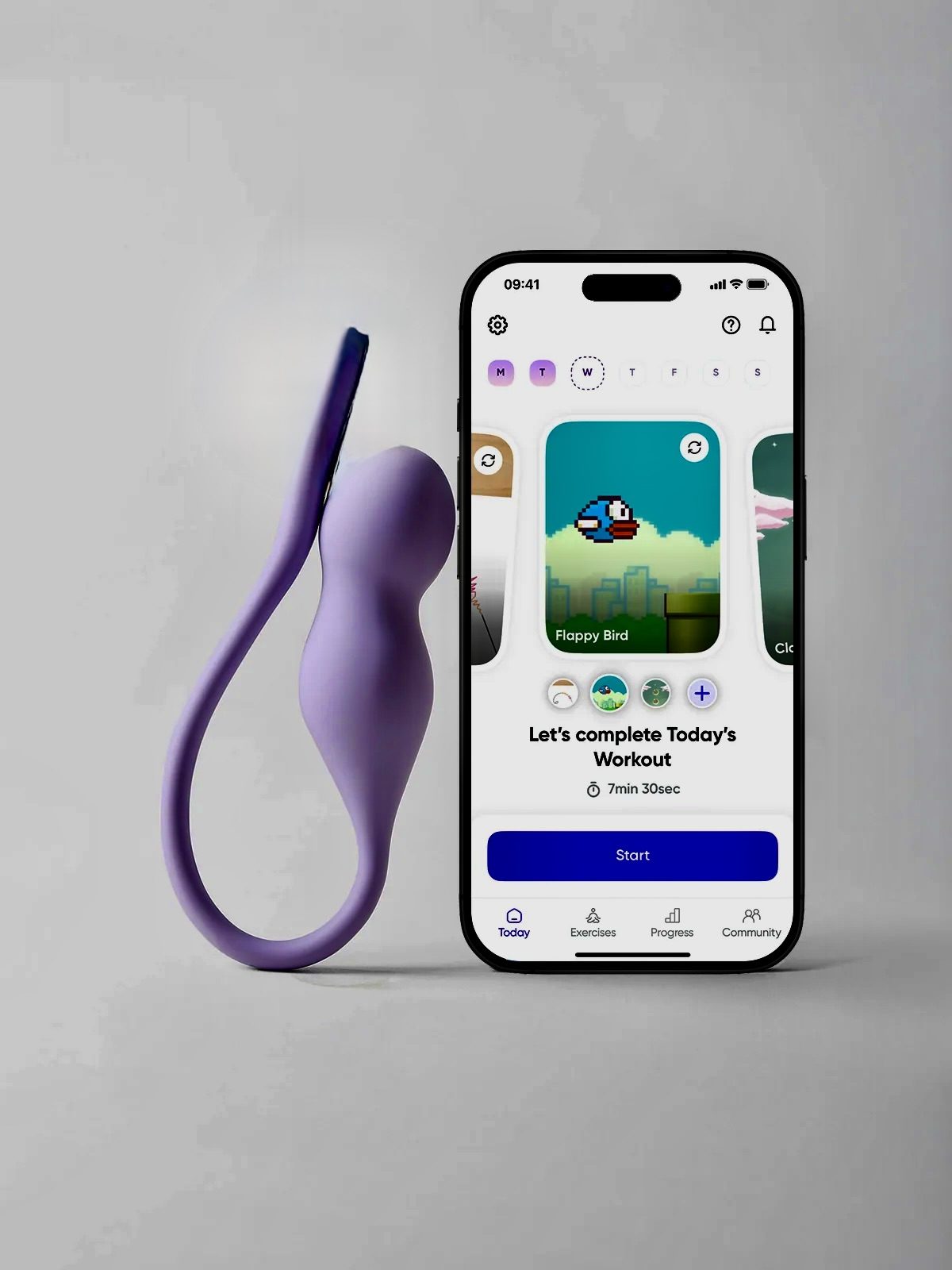 Perifit pelvic floor trainer with app-guided games and real-time biofeedback